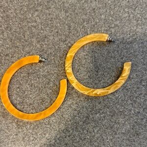 Stylish Orange Hoop Earrings